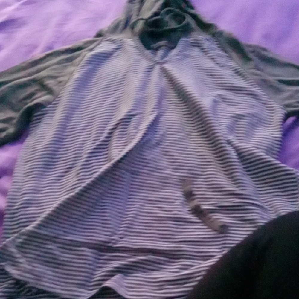 Striped Hoodie in Black and Gray